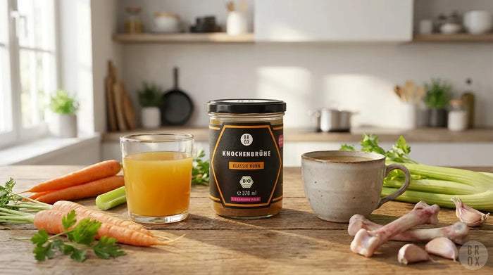 Knochenbrühe Klassik Huhn im Review: Bio, Kollagen, Geschmack