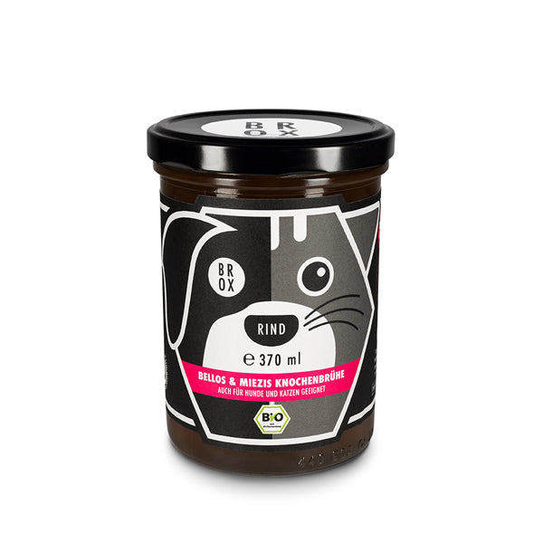 Bio Bellos & Miezis Knochenbrühe Rind im Glas – Schnurrbart