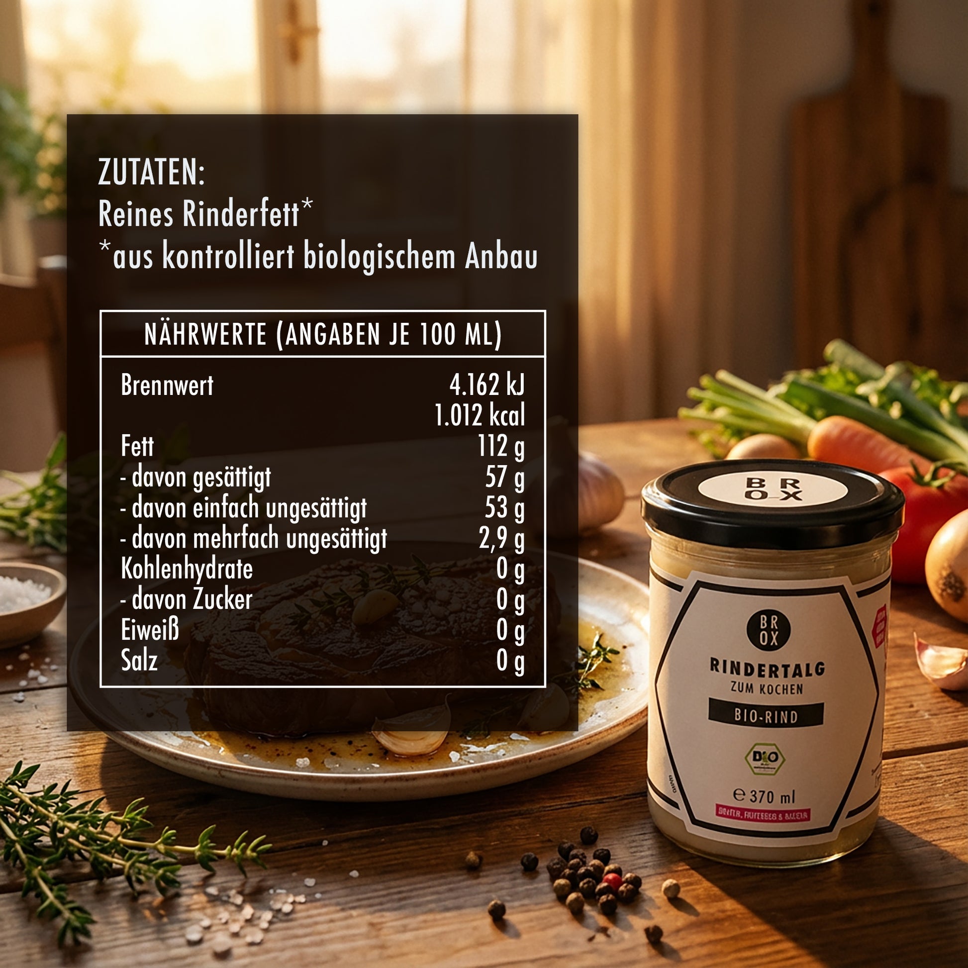 Bio Bio-Rindertalg Weiderind im Glas –Anbau