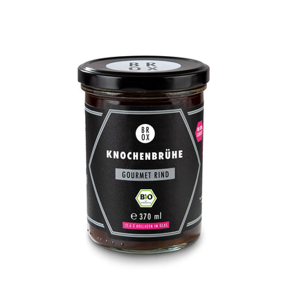 Bio Knochenbrühe Gourmet Rind im Glas – Premium Kollagen