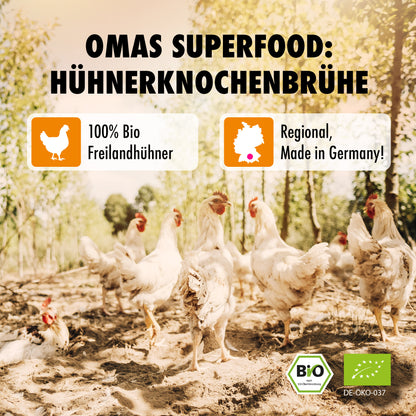 Bio Knochenbrühe klassik Huhn im Glas – Premium Freilandhuhner
