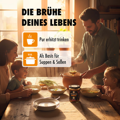 Bio Knochenbrühe klassik Huhn im Glas – Premium Lebens