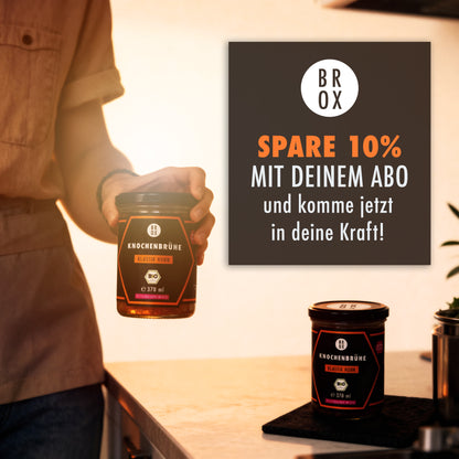 Bio Knochenbrühe klassik Huhn im Glas – Premium Mit