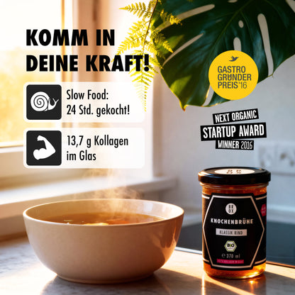 Bio Knochenbrühe klassik Rind im Glas – Premium Gastro