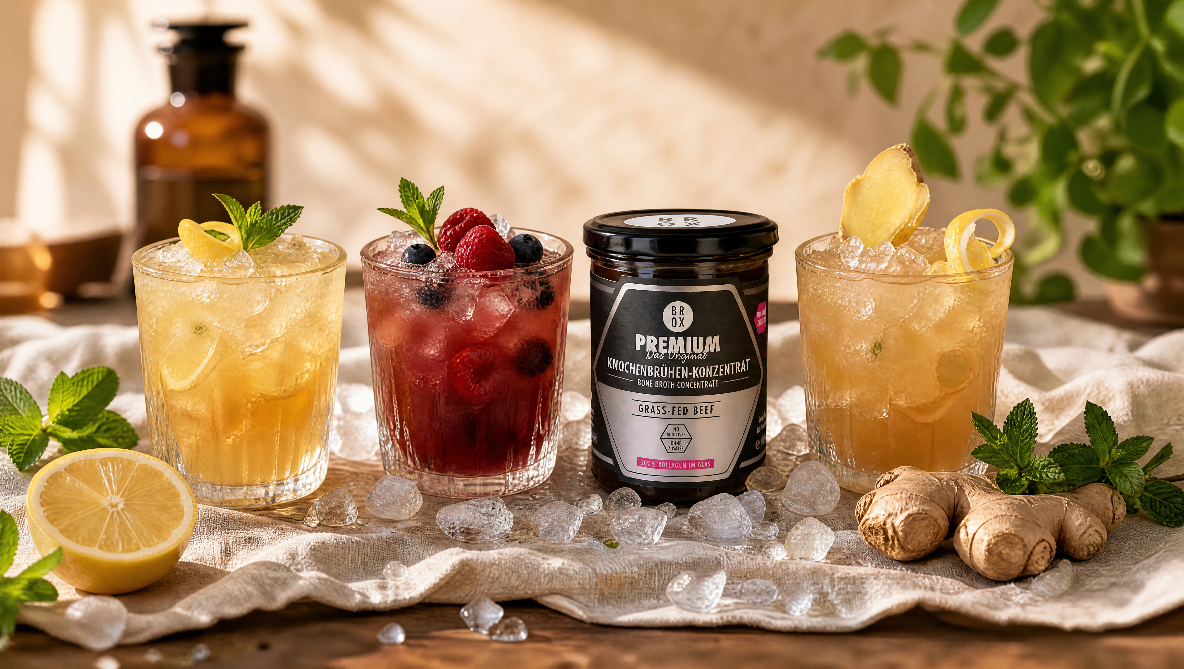 Summer Drinks mit Brox Knochenbrühe Konzentrat