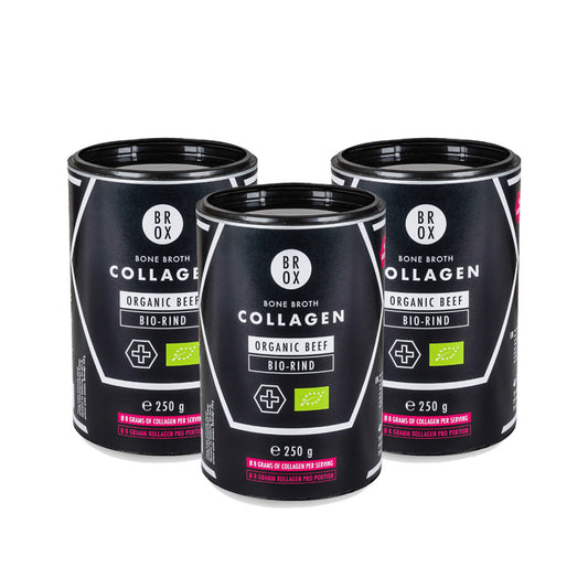 Bio 3-Monatsvorrat Kollagenpulver vom Bio-Weiderind  im Glas – blatt