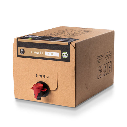 Bio 5 Liter Pflanzliche Kraftbrühe Gemüse im Glas – Klebeband